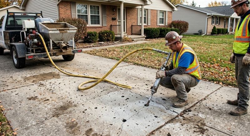 Sunken Driveway Lifting in San Antonio, TX