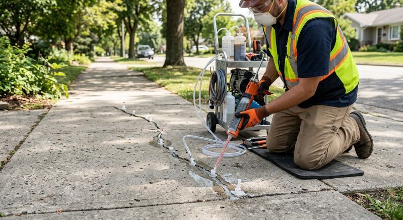 Sunken Sidewalk Repair in Des Moines, IA